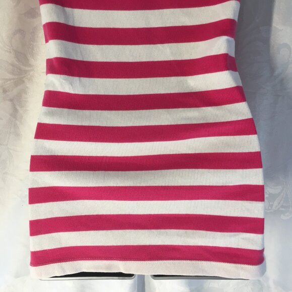 Old Navy Womens Hot Pink White Stripe Scoop-Neck Sleeveless Tank Top Size S - Picture 8 of 11